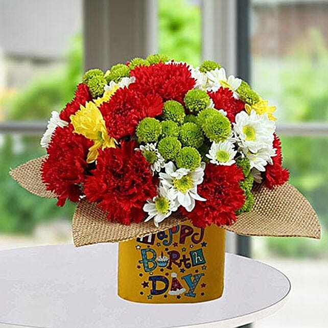 Happy Birthday Flowers Gift Birthday Floral Arrangement Ferns N Petals